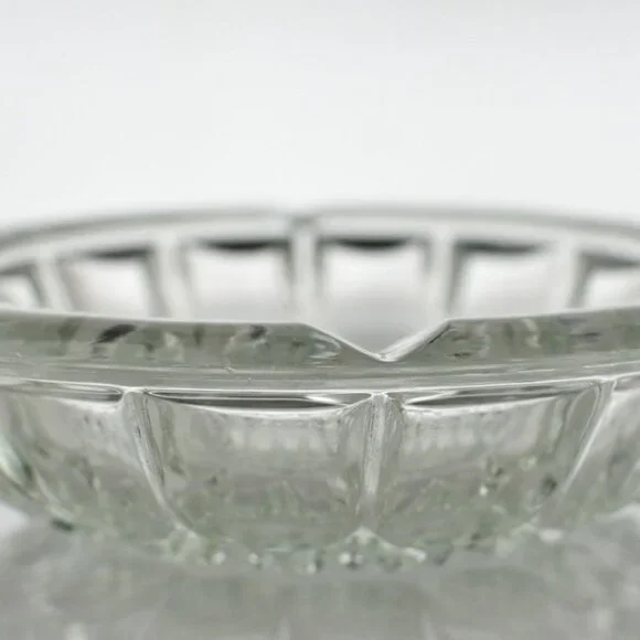 RETRO Glass Ashtray | Vintage 1970s Pressed Glass Heavy Ashtray | Unique Barware - Picture 5 of 7